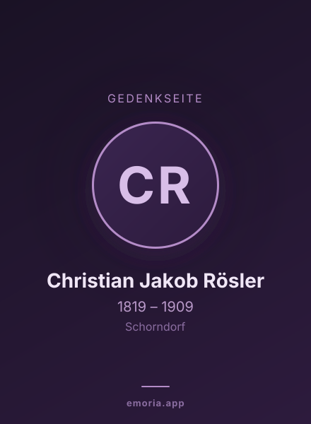 Gedenkportrait von Christian Jakob Rösler