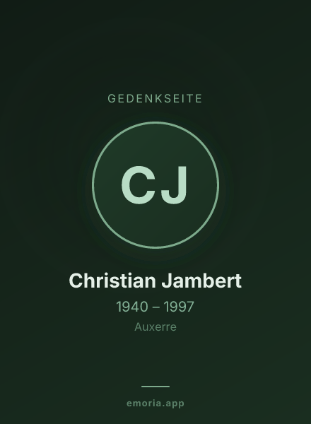Gedenkportrait von Christian Jambert
