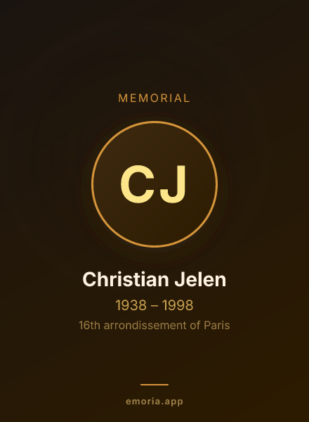 Memorial portrait of Christian Jelen
