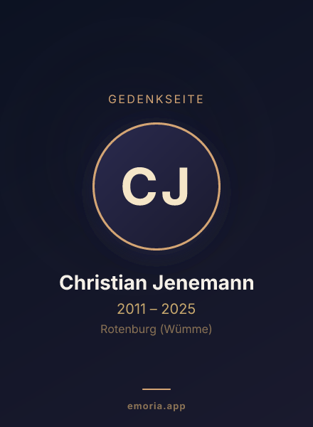 Gedenkportrait von Christian Jenemann