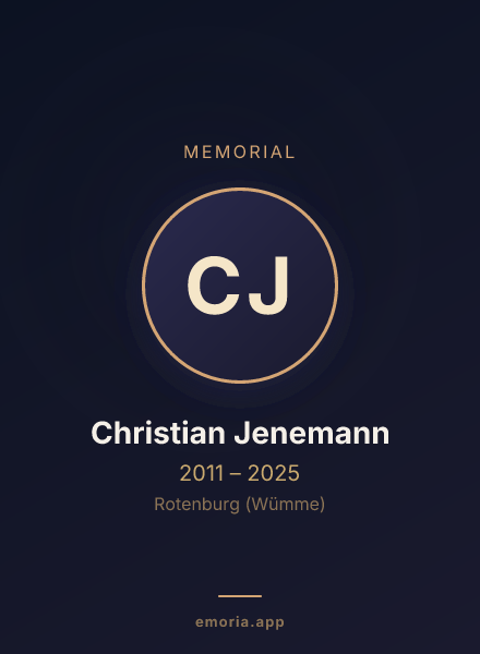Memorial portrait of Christian Jenemann