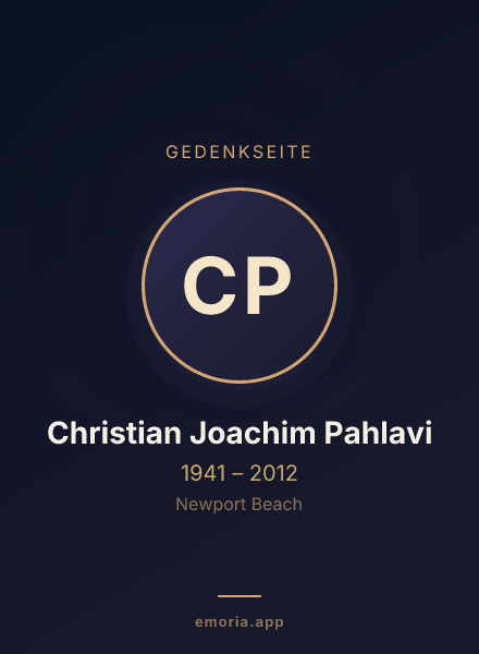 Gedenkportrait von Christian Joachim Pahlavi