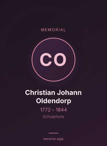 Memorial portrait of Christian Johann Oldendorp
