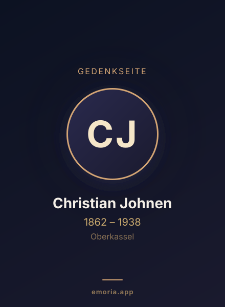 Gedenkportrait von Christian Johnen