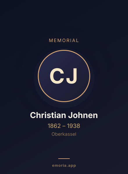 Memorial portrait of Christian Johnen