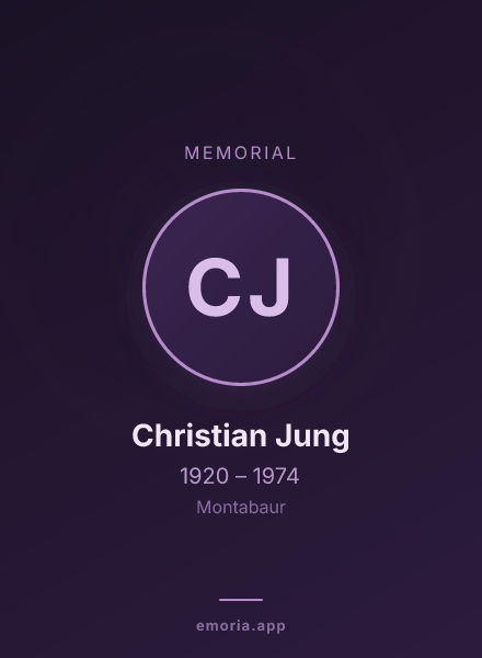 Memorial portrait of Christian Jung