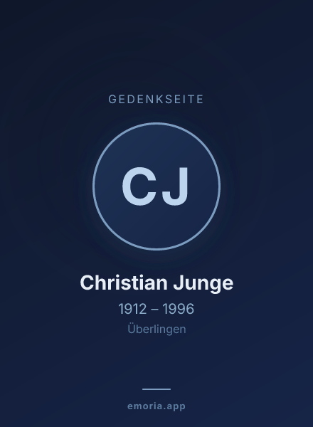 Gedenkportrait von Christian Junge