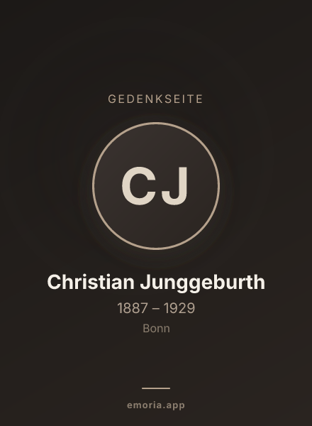 Gedenkportrait von Christian Junggeburth