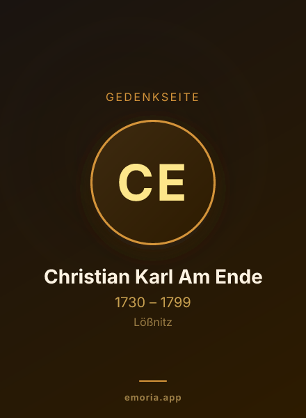 Gedenkportrait von Christian Karl Am Ende
