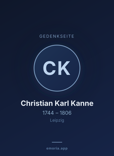 Gedenkportrait von Christian Karl Kanne