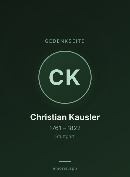 Gedenkportrait von Christian Kausler