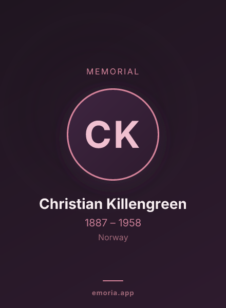 Memorial portrait of Christian Killengreen