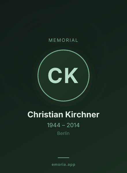 Memorial portrait of Christian Kirchner