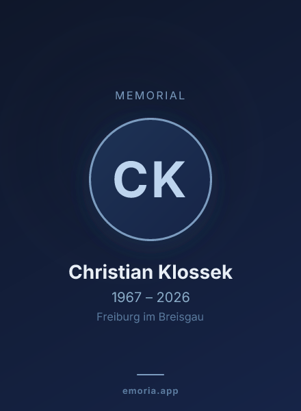 Memorial portrait of Christian Klossek