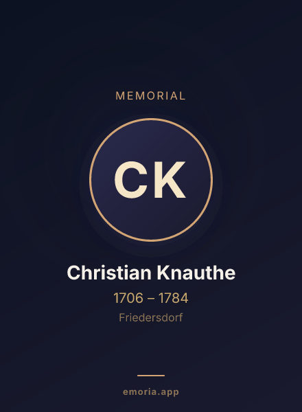 Memorial portrait of Christian Knauthe