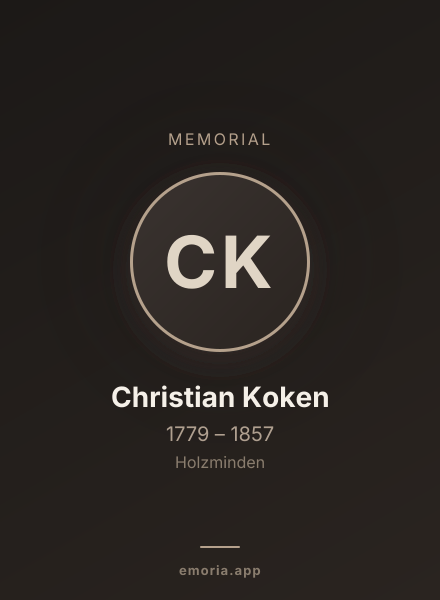 Memorial portrait of Christian Koken
