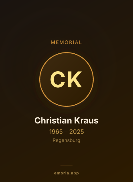 Memorial portrait of Christian Kraus