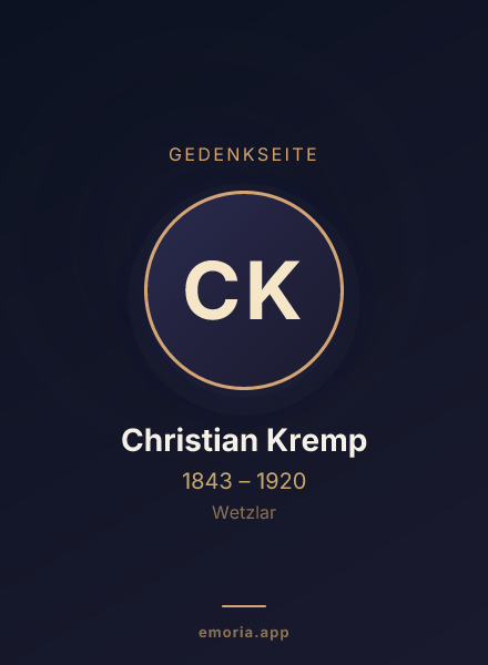 Gedenkportrait von Christian Kremp
