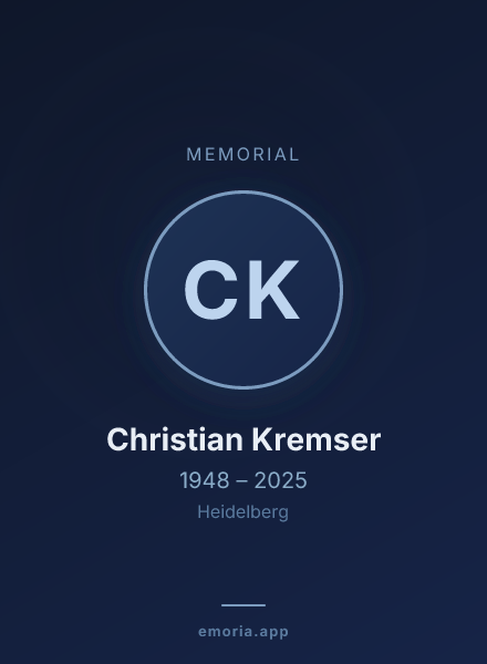 Memorial portrait of Christian Kremser