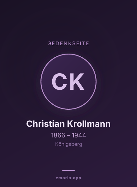 Gedenkportrait von Christian Krollmann