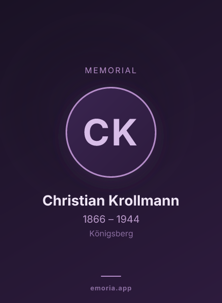 Memorial portrait of Christian Krollmann