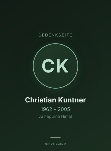 Gedenkportrait von Christian Kuntner
