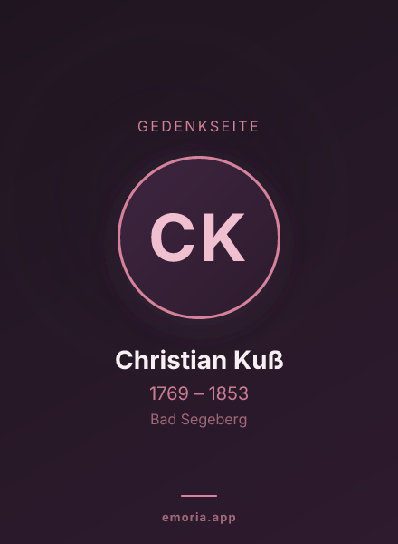 Gedenkportrait von Christian Kuß