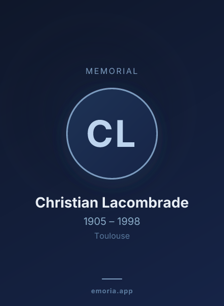 Memorial portrait of Christian Lacombrade