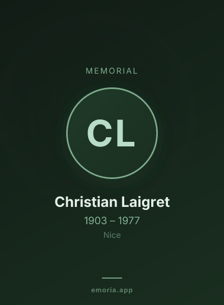 Memorial portrait of Christian Laigret
