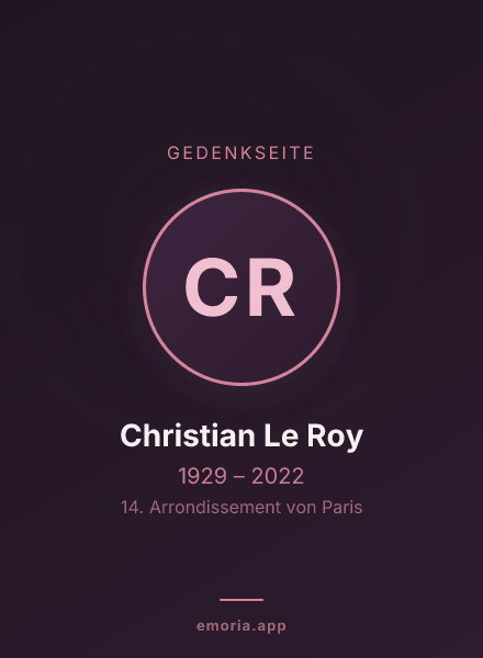 Gedenkportrait von Christian Le Roy