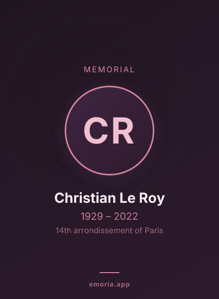 Memorial portrait of Christian Le Roy