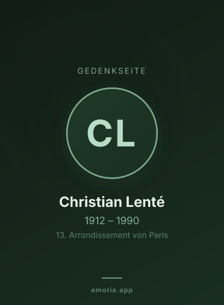 Gedenkportrait von Christian Lenté