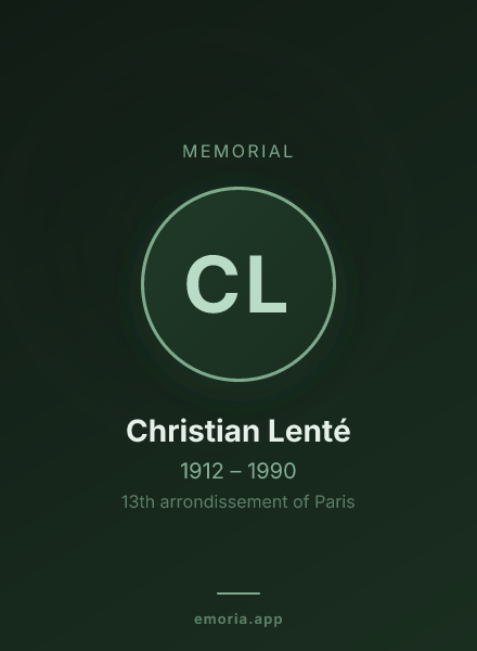Memorial portrait of Christian Lenté