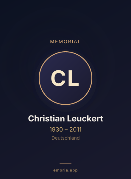 Memorial portrait of Christian Leuckert