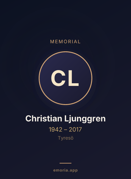 Memorial portrait of Christian Ljunggren