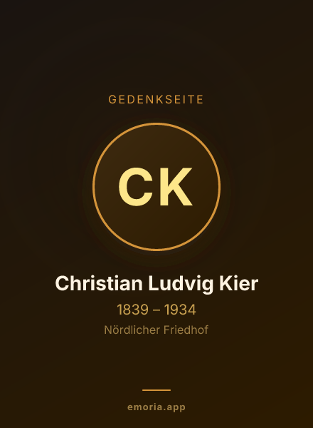Gedenkportrait von Christian Ludvig Kier