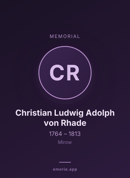 Memorial portrait of Christian Ludwig Adolph von Rhade