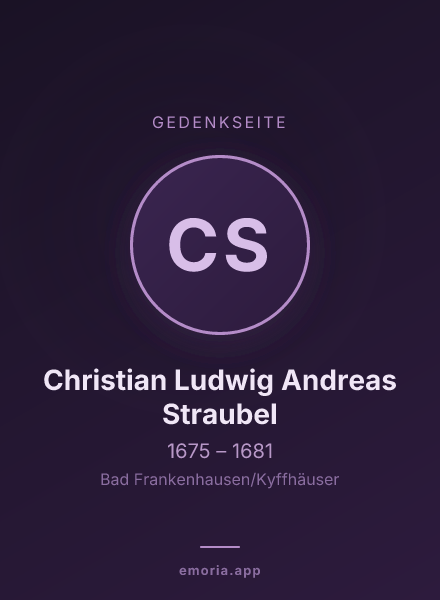 Gedenkportrait von Christian Ludwig Andreas Straubel