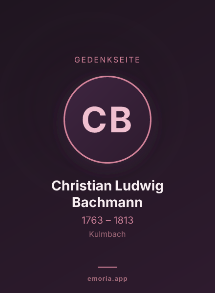 Gedenkportrait von Christian Ludwig Bachmann