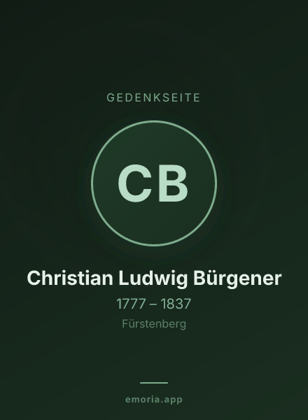 Gedenkportrait von Christian Ludwig Bürgener