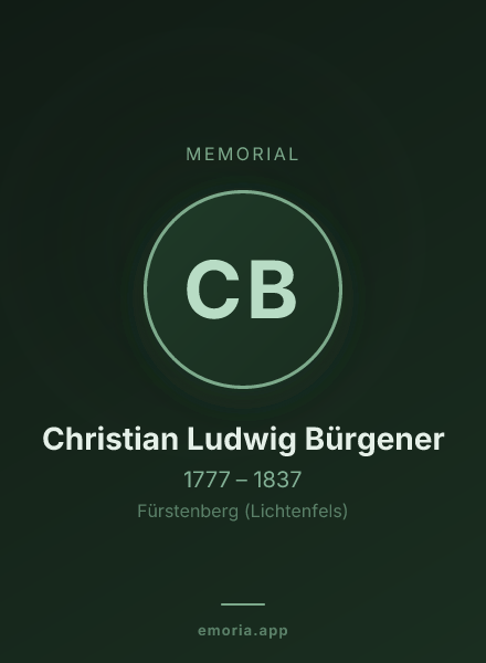Memorial portrait of Christian Ludwig Bürgener