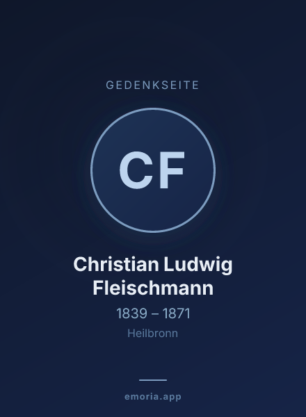 Gedenkportrait von Christian Ludwig Fleischmann