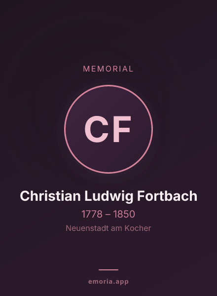 Memorial portrait of Christian Ludwig Fortbach