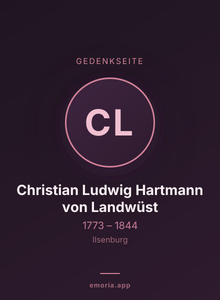Gedenkportrait von Christian Ludwig Hartmann von Landwüst