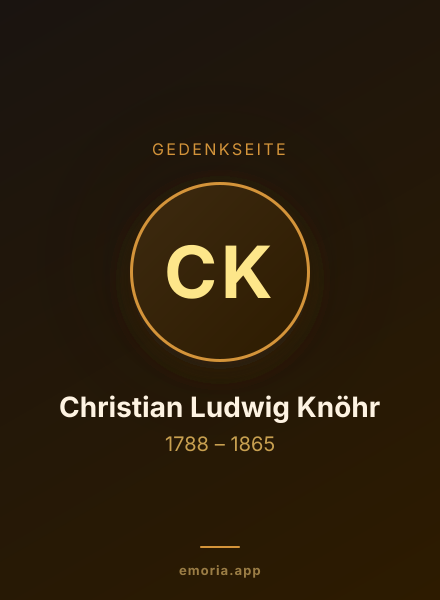 Gedenkportrait von Christian Ludwig Knöhr