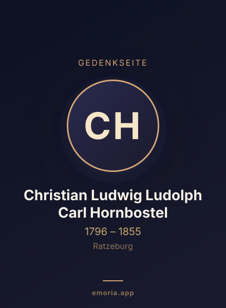 Gedenkportrait von Christian Ludwig Ludolph Carl Hornbostel