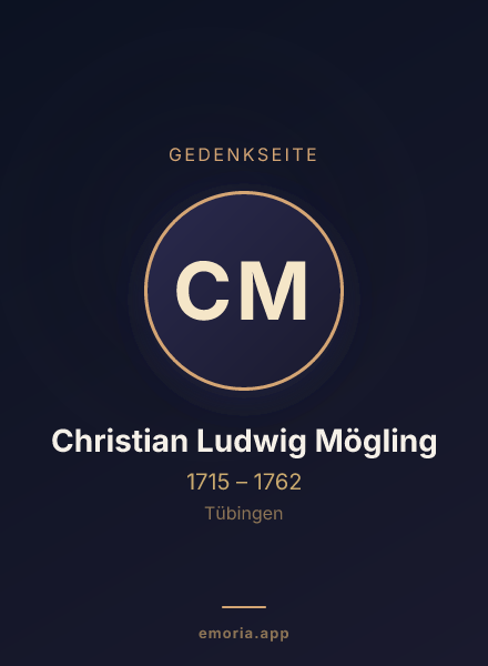 Gedenkportrait von Christian Ludwig Mögling