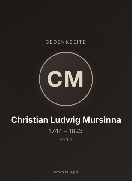 Gedenkportrait von Christian Ludwig Mursinna