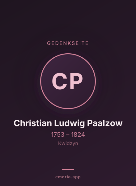 Gedenkportrait von Christian Ludwig Paalzow