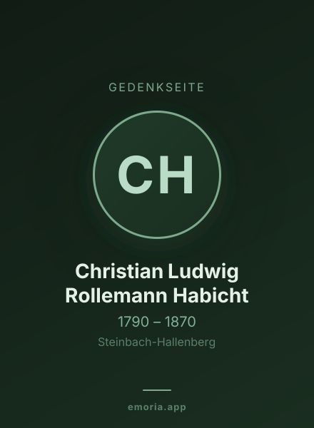 Gedenkportrait von Christian Ludwig Rollemann Habicht